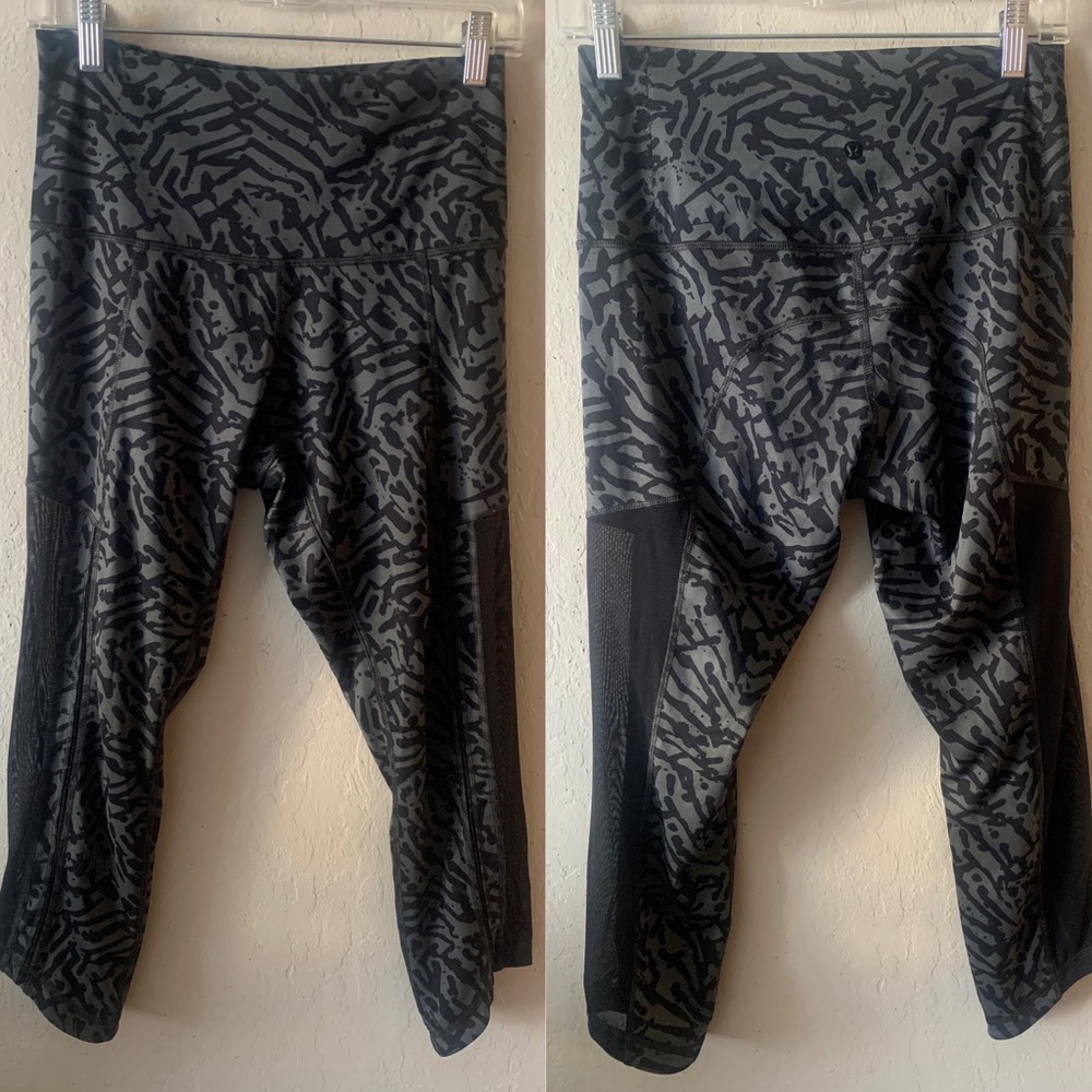 Lululemon Animal Print Leggings Mesh Sides Size M